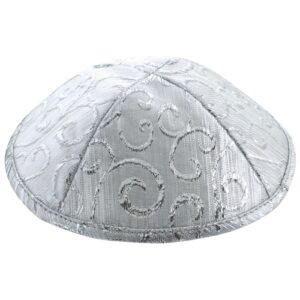 Cloth Kippah 19cm- Silver