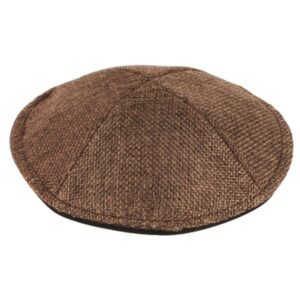 Linen Flat Kippah 15cm- with Pin Spot