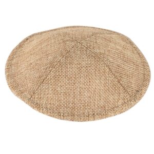 Linen Flat Kippah 15cm- with Pin Spot