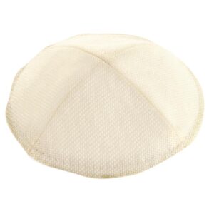 Linen Flat Kippah 15cm- with Pin Spot