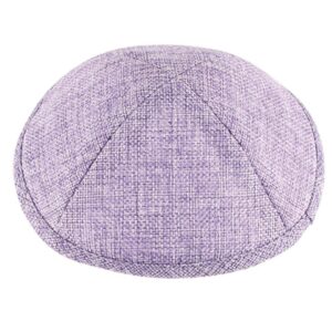 Linen Flat Kippah 15cm- with Pin Spot