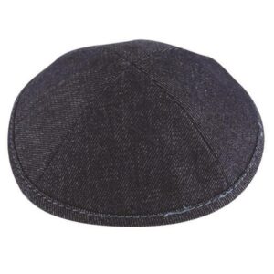 Denim Kippah 19 cm- with Pin Spot, Blue String