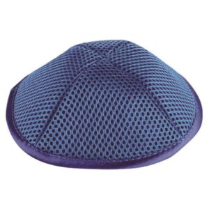 Net Kippah 19cm- with Pin Spot- Blue