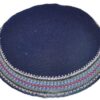 Knitted D.M.C Kippsh 20 cm - Blue with Colorful Decorations Around