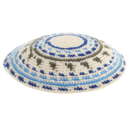 Knitted D.M.C Kippah 12 cm -  Multicolored and unique