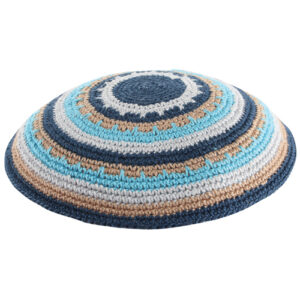 C KNITTED DMC KIPPAH 14 CM- COLORFUL