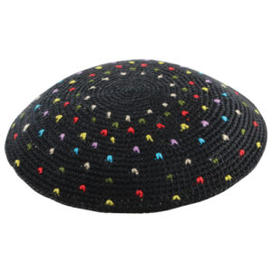 C KNITTED DMC KIPPAH 14 CM- COLORFUL