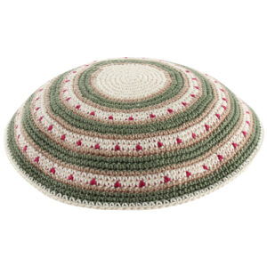 C KNITTED DMC KIPPAH 14 CM- COLORFUL