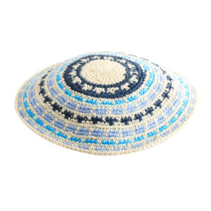 C KNITTED DMC KIPPAH 14 CM- COLORFUL