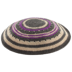 C KNITTED DMC KIPPAH 14 CM- COLORFUL