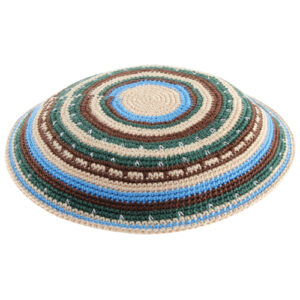C KNITTED DMC KIPPAH 14 CM- COLORFUL