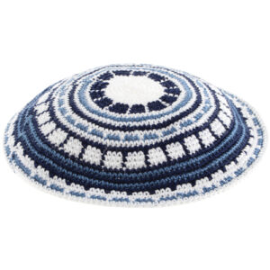 Knitted DMC Kippah 15 cm- Multicolored and unique