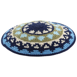 Knitted DMC Kippah 15cm- Multicolored