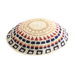 C KNITTED DMC KIPPAH 16 CM- COLORFUL