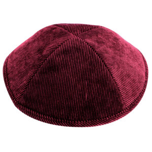 Corduroy Kippah 19 cm- Bordeaux
