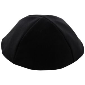 23cm #6 Kippah Black Terylene- 4 Parts