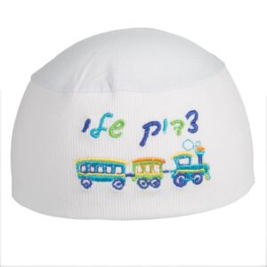 C WHITE NIGHT KIPPAH FOR CHILDREN 24.5 CM- MY TZADIK