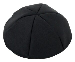 Black Terylene Kippah 20cm- #3, Six Parts