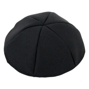 Black Terylene Kippah 24cm- #7, Six Parts
