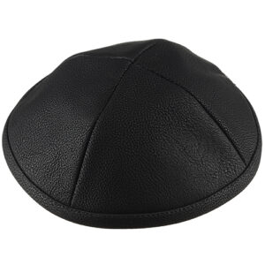 Faux Leather Kippah 19 cm - Black