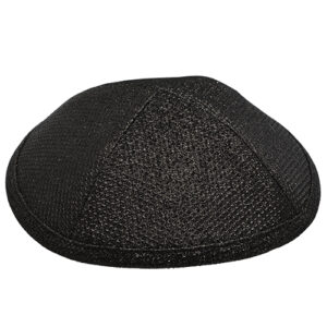Glitter Fabric Kippah 16 cm- Black