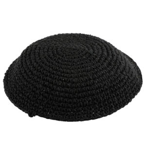 Knitted Kippah 16 cm- Sheer Black