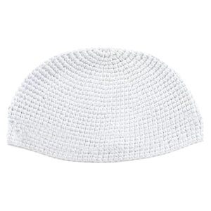 Handmade Frik Kippah 23 cm- Sheer White