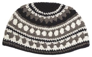 Frik Kippah 21cm- White-Gray-Blue