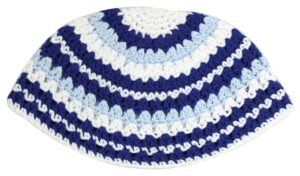 Frik Kippah 21cm- in Dark Blue, White and Blue