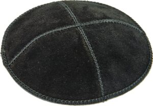 Suede Kippah 16cm- Black