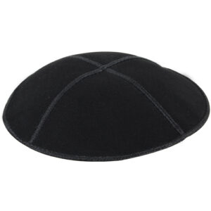 Suede Kippah 14cm- Black