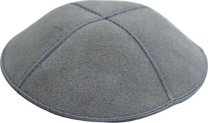 Suede Kippah 14 cm- Gray