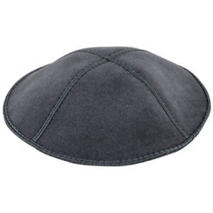 Suede Kippah 16 cm- Dark Gray