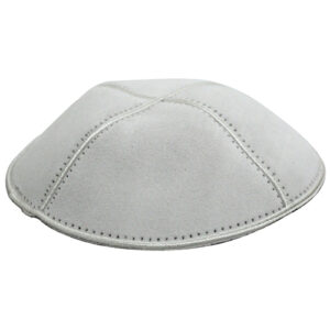 Suede SNOW White Kippah 16 cm