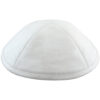 Ultra Suede Kippah 18 cm- with Pin Spot- White