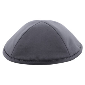Satin Matte Kippah Deluxe 19cm- with Pin Spot- Gray
