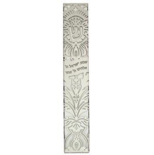 Aluminum Mezuzah 12cm- with "Shema Yisrael" Plaque