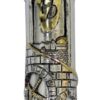 Polyresin Mezuzah 12cm-"Jerusalem Arch" in Silver and Gold