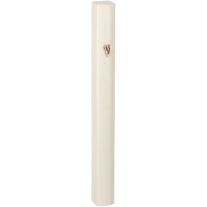 Aluminum Mezuzah 15cm- Matte White with Metal "Shin"