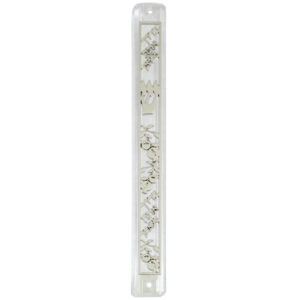 Plastic Mezuzah with Rubber Cork  12cm- Clear with "Blessing" Plaque