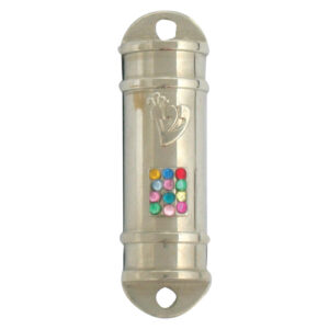 Nickel Mezuzah for Car 6cm- "Choshen" Design