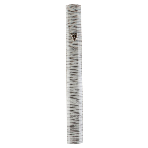 Aluminium Mezuzah 10cm- 3D Painted Gray Stripes