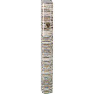 Aluminium Mezuzah 12cm- 3D Painted Gray Stripes