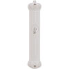 Plastic Mezuzah with Rubber Seal 12cm- White with Crown Motif
