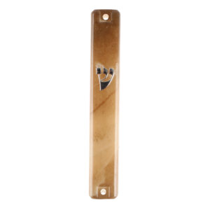 Plastic Mezuzah 10cm- 3D Metallic Paint- Marble