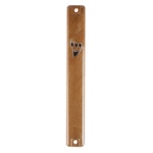 Plastic Mezuzah 12cm- 3D Metallic Paint- Marble