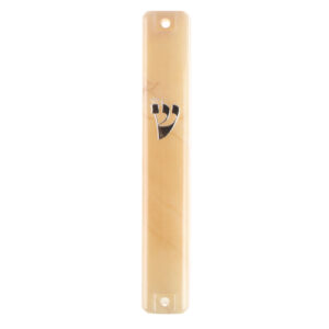 Plastic Mezuzah 10cm- 3D Metallic Paint- Marble
