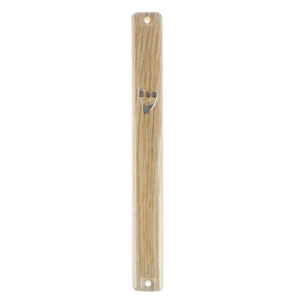 Plastic Mezuzah 15cm- 3D Metallic Paint- Wooden