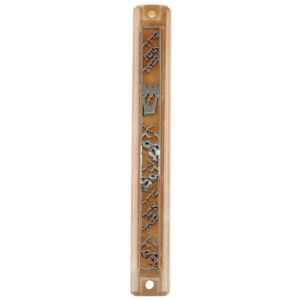 Plastic Mezuzah 15cm "Baruch" Inscribed Plaque- With Rubber Cork