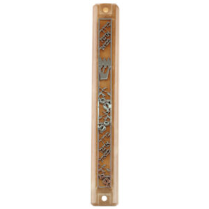 Plastic Mezuzah 12cm "Baruch" Inscribed Plaque- With Rubber Cork